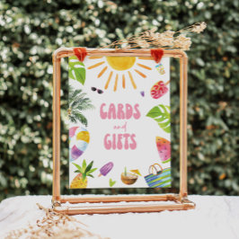 Poolside Thema Geschenke und Karten Unterzeichnung Poster