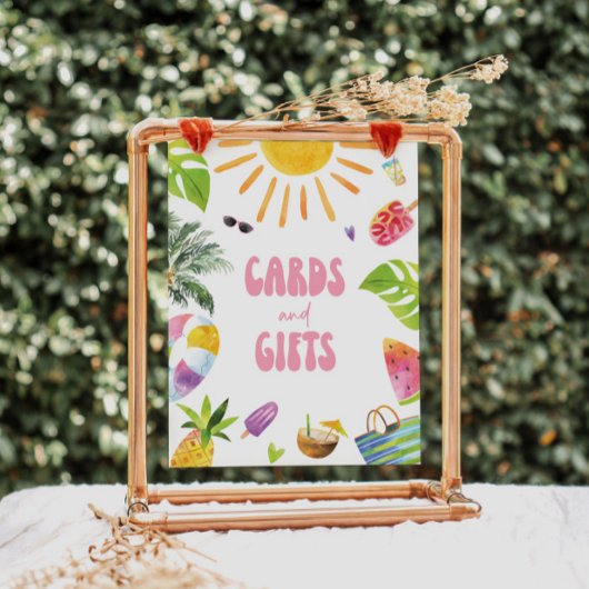 Poolside Thema Geschenke und Karten Unterzeichnung Poster