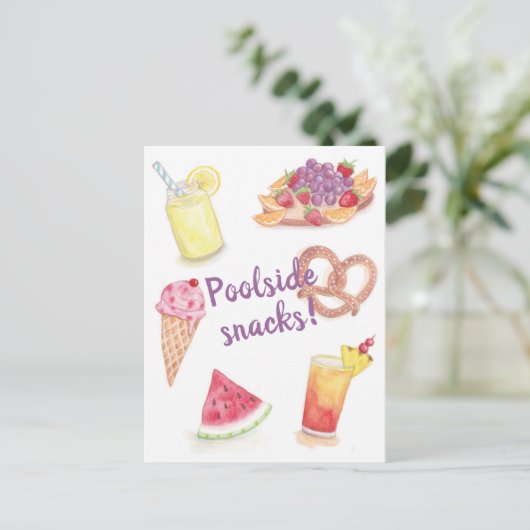 Poolsnacks Postkarte (Stehend Vorderseite)