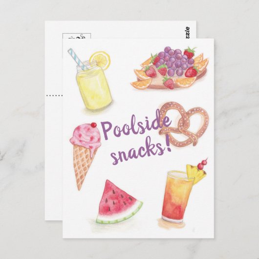 Poolsnacks Postkarte (Vorne/Hinten)