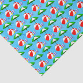 Poolspielzeug-Muster aus Seidenpapier mit Strandba (Detail)