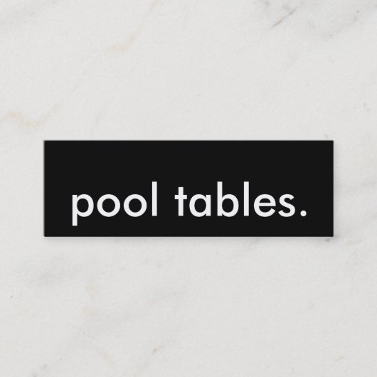 Pooltabellen Mini Visitenkarte (Vorderseite)