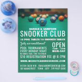 Pooltisch, Pool Club, Snooker Club Werbung Flyer (Einzeln)