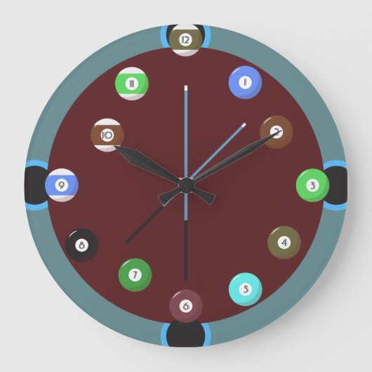 Pooluhr Große Wanduhr (Vorderseite)