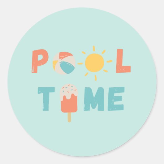 Poolzeit. Aufkleber & Etikette (Vorderseite)