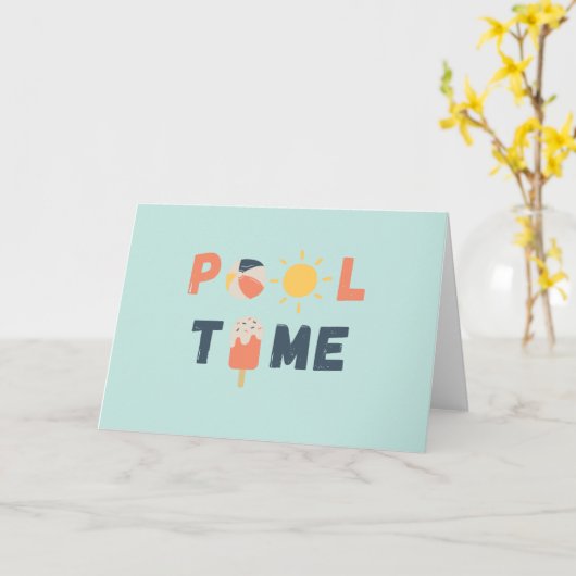 Poolzeit. Einladungen und Grußkarten (Gelbe Blume)