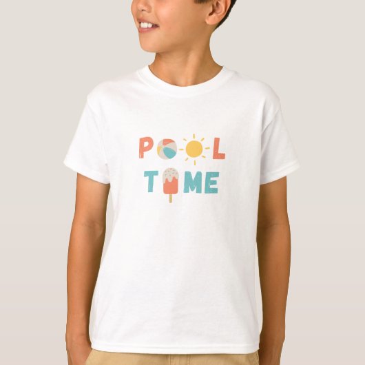 Poolzeit. Kinder T - Shirt (Vorderseite)