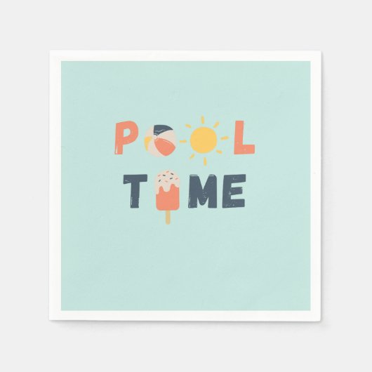Poolzeit. Napkins und Party Serviette (Vorderseite)