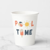 Poolzeit. Party Cups & Supplier Pappbecher (Vorderseite)
