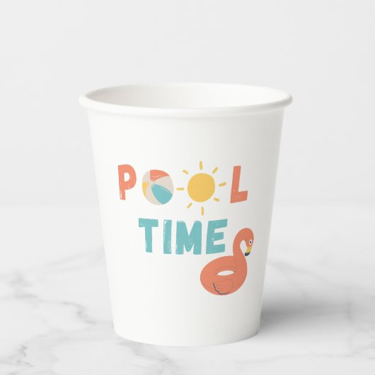 Poolzeit. Party Cups & Supplier Pappbecher (Vorderseite)