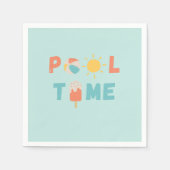 Poolzeit. Party Napkins & Supplier Serviette (Vorderseite)