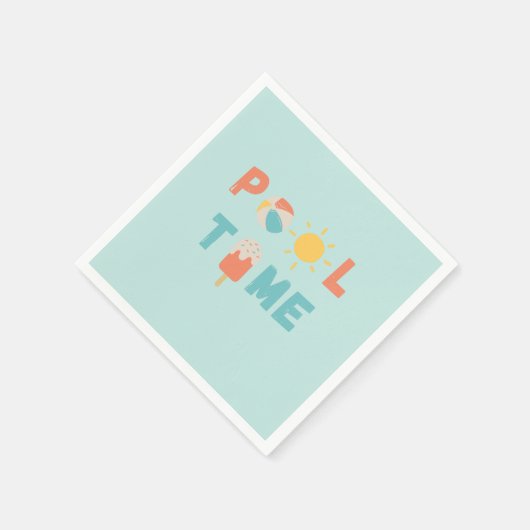 Poolzeit. Party Napkins & Supplier Serviette (Ecke)