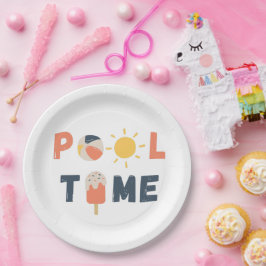 Poolzeit. Party-Teller und -Lieferungen Pappteller