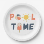 Poolzeit. Party-Teller und -Lieferungen Pappteller (Vorderseite)