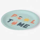 Poolzeit. Party-Teller und -Lieferungen Pappteller (Schrägansicht)