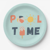 Poolzeit. Party-Teller und -Lieferungen Pappteller (Vorderseite)