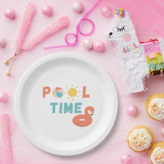 Poolzeit. Party-Teller und -Lieferungen Pappteller (Party)