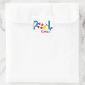 Poolzeit Quadratischer Aufkleber (Tasche)