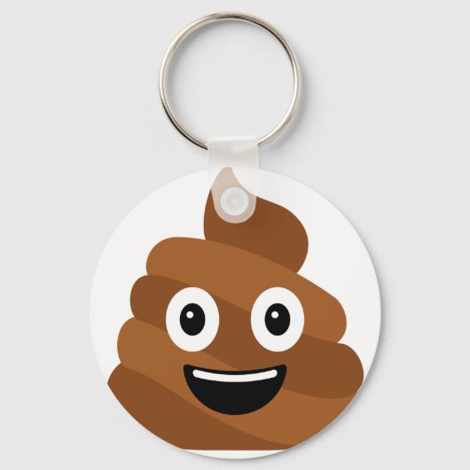 Poop Emoji Button Keychain Schlüsselanhänger (Vorderseite)