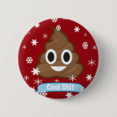 Poop Emoji Funny Christmas Button badge (Vorderseite)