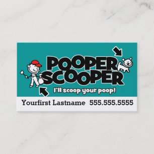 Pooper Scooper.Entfernen von Abfällen mit Haustier Visitenkarte