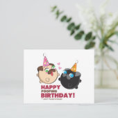 Poopie und Doopie zum Geburtstag Postkarte (Stehend Vorderseite)