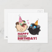 Poopie und Doopie zum Geburtstag Postkarte (Vorne/Hinten)