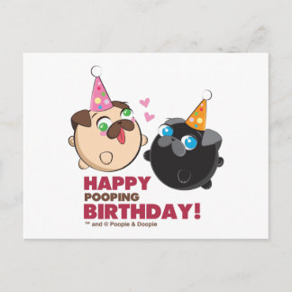 Poopie und Doopie zum Geburtstag Postkarte