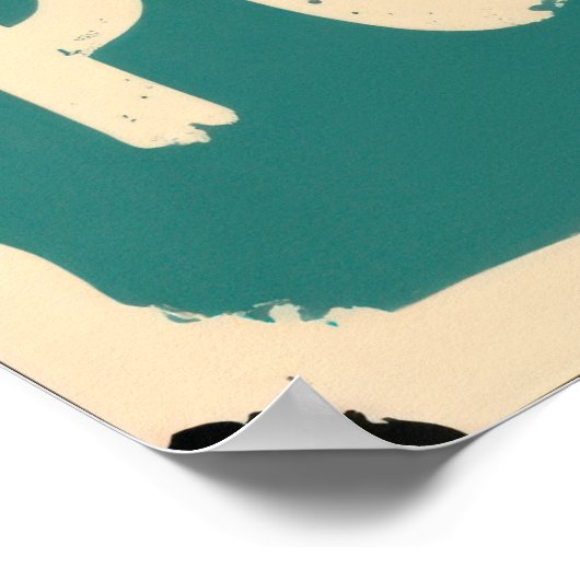 Pooping showing three black cats peeking over poster (Ecke)