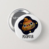 Poopiter Funny Planet Jupiter Pun Button (Vorne & Hinten)