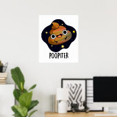 Poopiter Funny Planet Jupiter Pun Poster (Heimbüro)