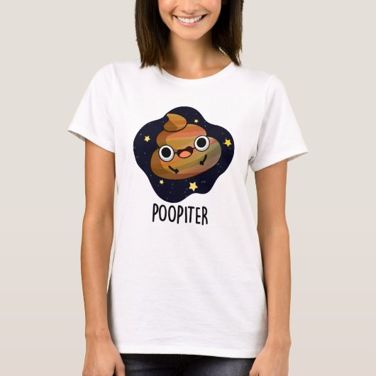 Poopiter Funny Planet Jupiter Pun T-Shirt (Vorderseite)