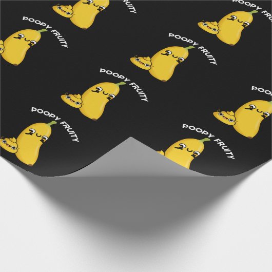 Poopy Fruity Funny Frucht Banana Pun Dark BG Geschenkpapier (Ecke)