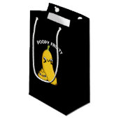 Poopy Fruity Funny Frucht Banana Pun Dark BG Kleine Geschenktüte (Vorderseite Schrägansicht)