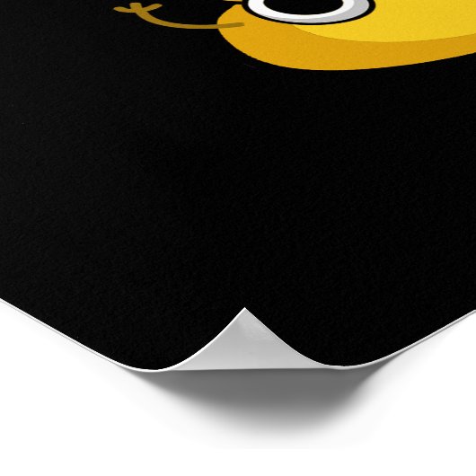 Poopy Fruity Funny Frucht Banana Pun Dark BG Poster (Ecke)