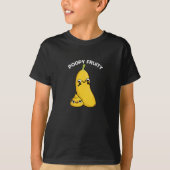 Poopy Fruity Funny Frucht Banana Pun Dark BG T-Shirt (Vorderseite)