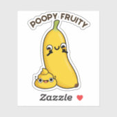 Poopy Fruity Funny Fruit Banana Pun Aufkleber (Blatt)