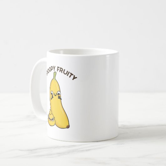 Poopy Fruity Funny Fruit Banana Pun Kaffeetasse (Vorderseite Links)