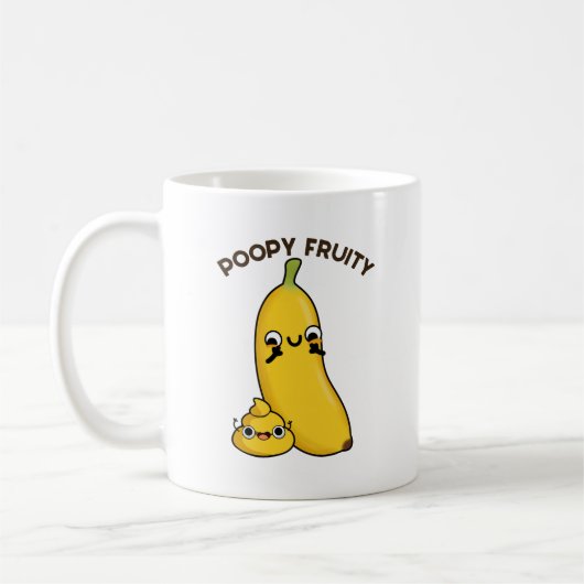 Poopy Fruity Funny Fruit Banana Pun Kaffeetasse (Links)