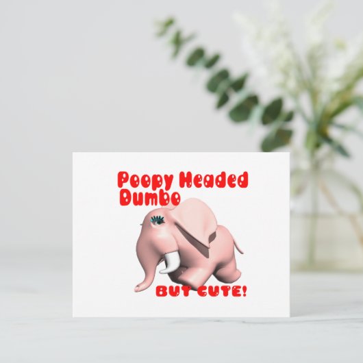 Poopy Headed Dumbo Postkarte (Stehend Vorderseite)