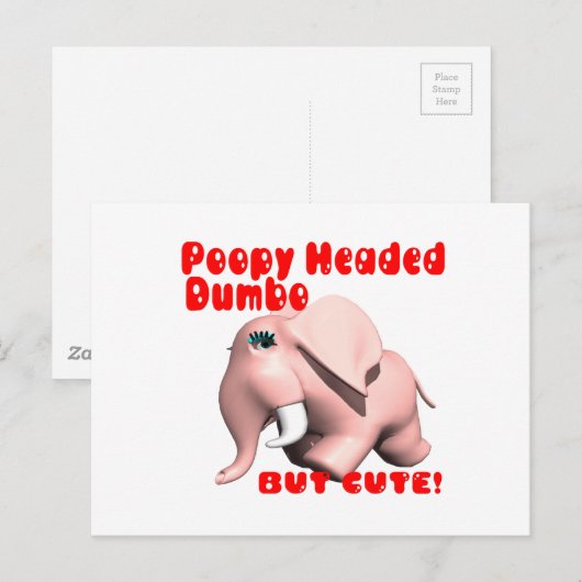 Poopy Headed Dumbo Postkarte (Vorne/Hinten)