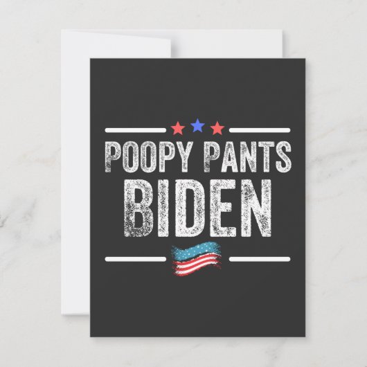 Poopy Pants Biden Dankeskarte (Vorderseite)