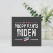 Poopy Pants Biden Einladung (Stehend Vorderseite)