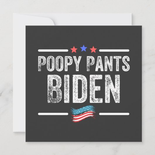 Poopy Pants Biden Einladung (Vorderseite)