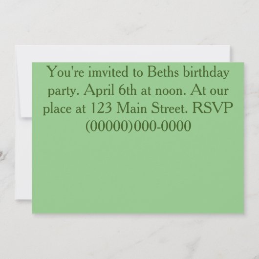 Poor Einladung (Rückseite)