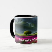 Poornas Morgentee Personalisiert anpassbar Tasse (Vorderseite Links)