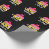 Poot-ding Funny Pudding Furz Pun Dark BG Geschenkpapier (Ecke)