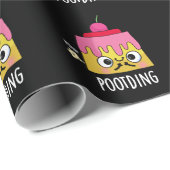 Poot-ding Funny Pudding Furz Pun Dark BG Geschenkpapier (Rolleneckpunkt)