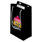 Poot-ding Funny Pudding Furz Pun Dark BG Kleine Geschenktüte (Vorderseite Schrägansicht)