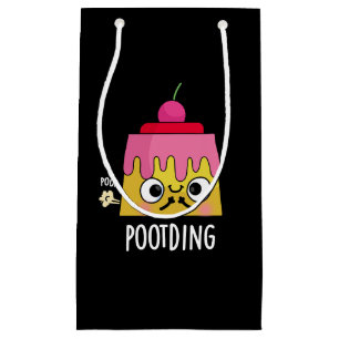Poot-ding Funny Pudding Furz Pun Dark BG Kleine Geschenktüte
